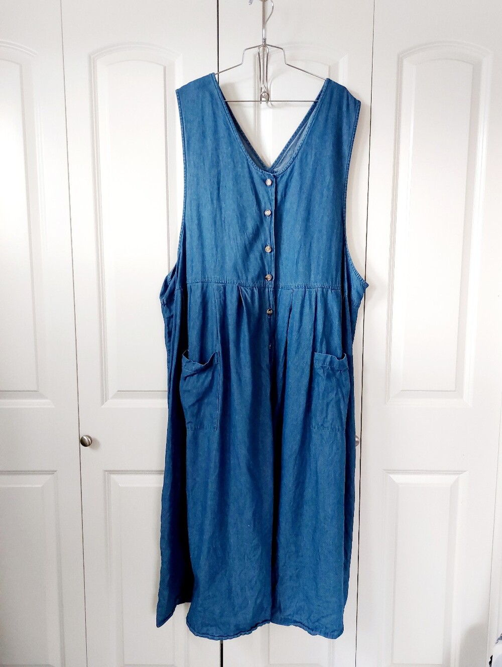 90s Western Denim Maxi Dress/Jumper Approx 4X Cottagecore Granny Teacher Venezia